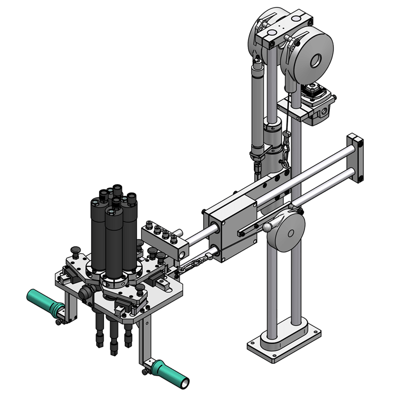 Special torque reaction arm with 4 spindles with adjustable spacing type BA 200