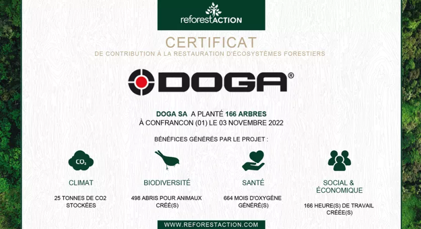 Certificat de contribution à la restauration d'écosystemes forestiers