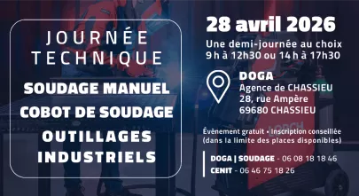 Journée technique soudage manuel, cobotique et outillages industriels le 28 avril 2026 à Chassieu
