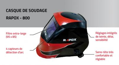 RAPOX - 800 : un casque de soudage de qualité supérieure