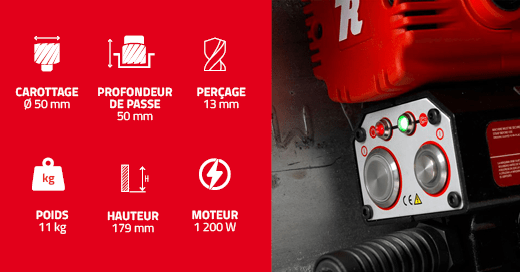 Caractéristiques technique unité de perçage E50 LowProfile