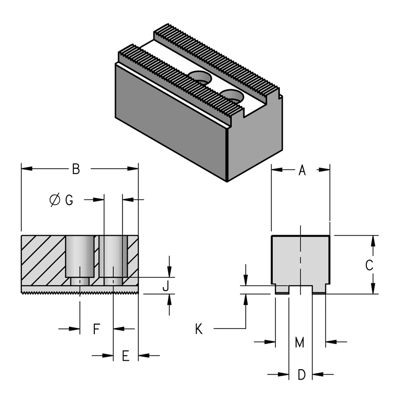 Mors doux réversibles sur semelles à stries (2 trous) Ø160