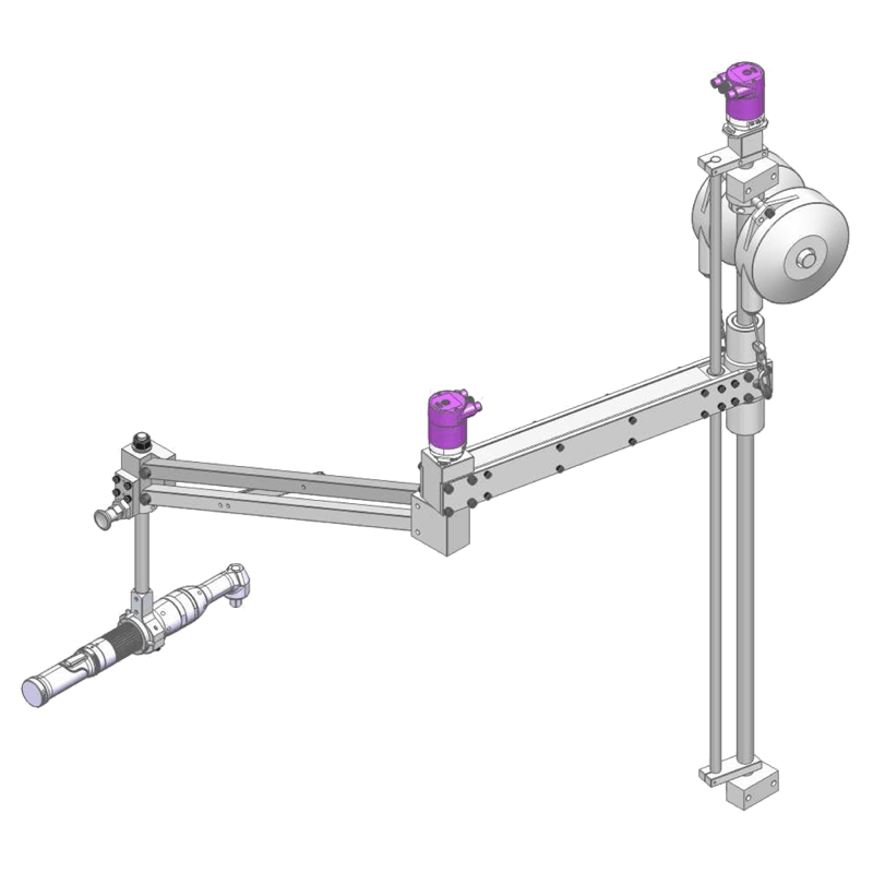 Bras de réaction au couple spécial avec codeur SIEMENS et pince rotative indexable type BA 180 R