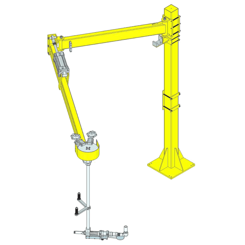 Bras de réaction au couple spécial avec frein et pince rotative type BA 500 R/3000