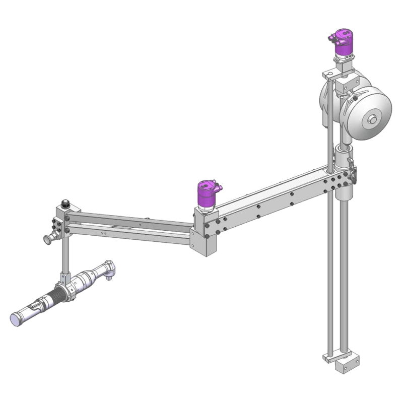Special torque reaction arm with SIEMENS encoder and indexable rotary clamp type BA 180 R