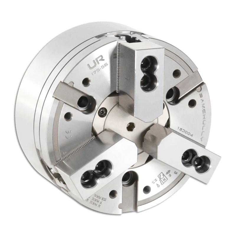 Mandrin asservi 3 mors avec semelles à stries en cotes pouces - série UR