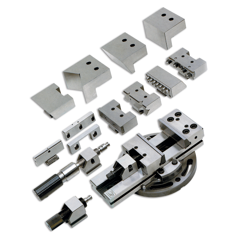 Exemples de mors et accessoires pour étaux de fraisage à mors plaqueurs