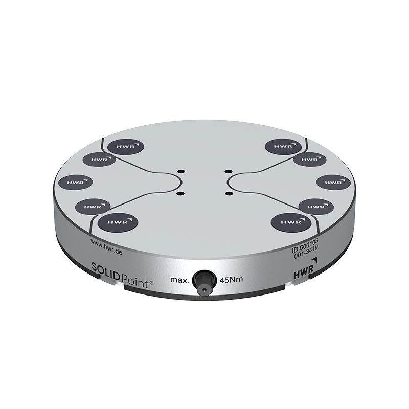 Plaque ronde avec positionnement et fixation standard