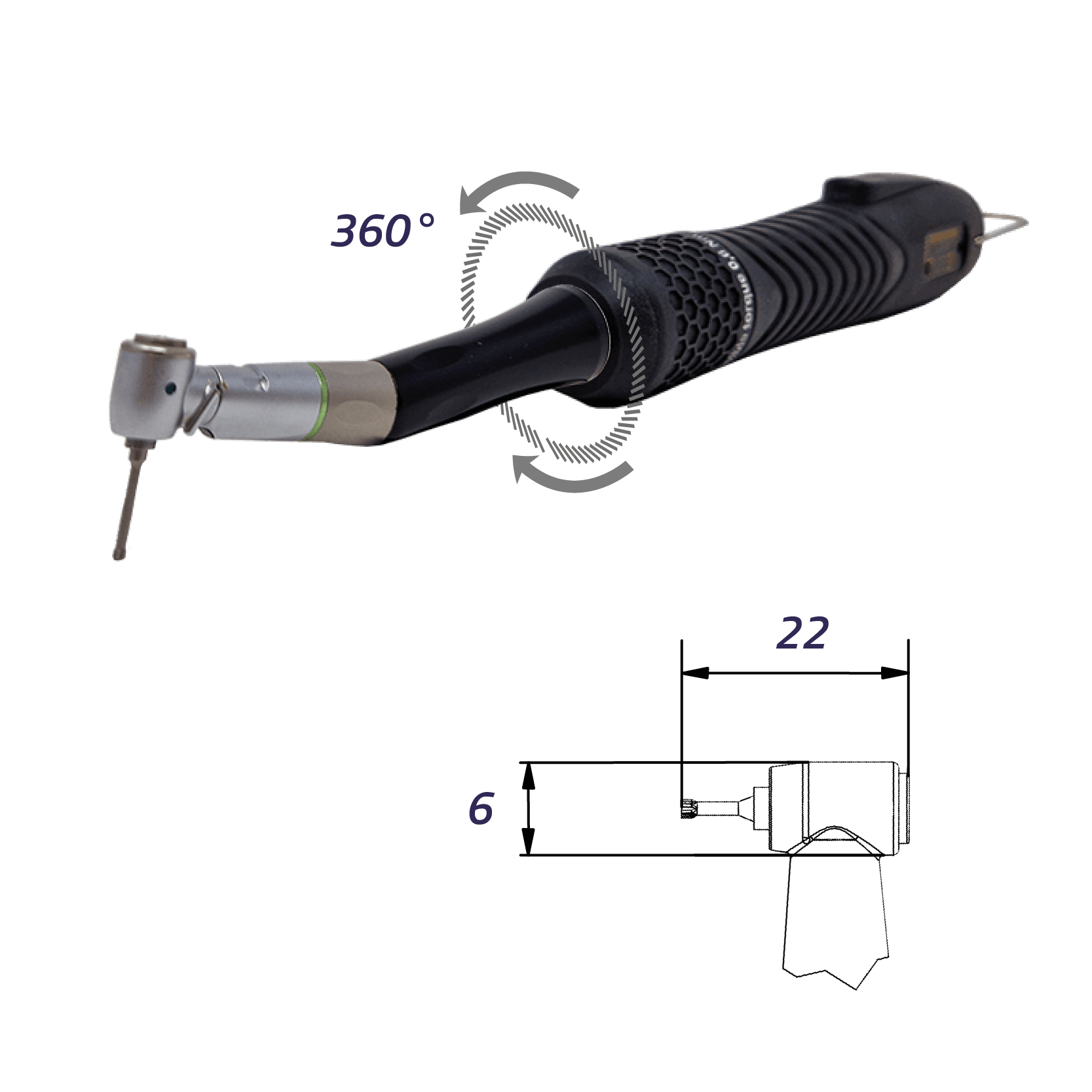 Visseuse brushless micro-couple GX 035 mini renvoi d'angle 360
